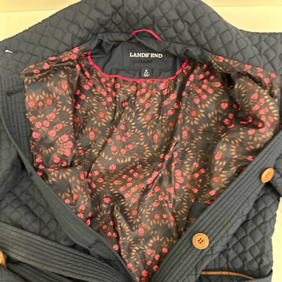 Land’s’ End Quilted Primaloft Parka in Blue Size Small - Picture 6 of 16